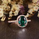 2.00ct Oval Cut Lab Grown Emerald Engagement Ring, Vintage Design, Choose Your Metal
