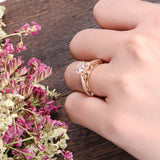 Round Cut Moissanite Engagement Ring, Unique Vintage Design, Choose Your Stone Size & Metal