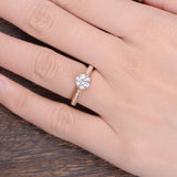 Round Cut Moissanite Engagement Ring, Unique Vintage Design, Choose Your Stone Size & Metal