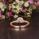 Round Cut Moissanite Engagement Ring, Unique Vintage Design, Choose Your Stone Size & Metal