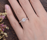 Round Cut Moissanite Engagement Ring, Vintage Twist Design, Choose Your Stone Size & Metal