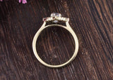 Oval Cut Moissanite Engagement Ring, Unique Vintage Halo Design, Choose Your Stone Size & Metal