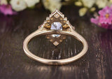 Oval Cut Moissanite Engagement Ring, Unique Vintage Halo Design, Choose Your Stone Size & Metal
