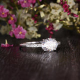 Oval Cut Moissanite Engagement Ring, Unique Vintage Design, Choose Your Stone Size & Metal