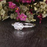 Oval Cut Moissanite Engagement Ring, Unique Vintage Design, Choose Your Stone Size & Metal
