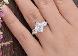 Princess Cut Moissanite Engagement Ring, Vintage Design, Choose Your Stone Size & Metal