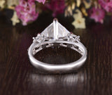 Princess Cut Moissanite Engagement Ring, Vintage Design, Choose Your Stone Size & Metal