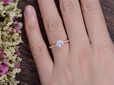 Round Cut Moissanite Engagement Ring, Unique Vintage Design, Choose Your Stone Size & Metal