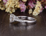 Round Cut Moissanite Engagement Ring, Vintage Six Claw Design, Choose Your Stone Size & Metal