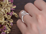 Round Cut Moissanite Engagement Ring, Vintage Six Claw Design, Choose Your Stone Size & Metal