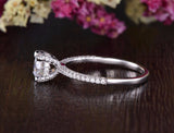 Round Cut Moissanite Engagement Ring, Delicate Vintage Design, Choose Your Stone Size & Metal