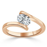 Lab-Diamond Oval Cut Engagement Ring, Twist Design, Choose Your Stone Size and Metal