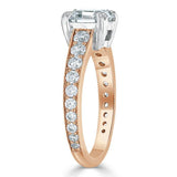 Lab-Diamond Cushion Cut Engagement Ring, Tiffany Style, Choose Your Stone Size and Metal