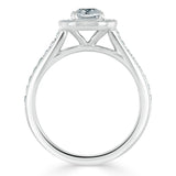 Lab-Diamond Cushion Cut Halo Engagement Ring, Tiffany Style, Choose Your Stone Size and Metal