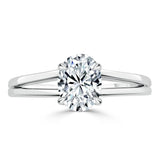 Lab-Diamond Oval Cut Engagement Ring, Classic Style with Split Shank, Choose Your Stone Size and Metal