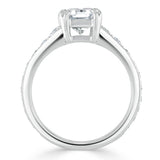 Lab-Diamond Cushion Cut Engagement Ring, Tiffany Style, Choose Your Stone Size and Metal
