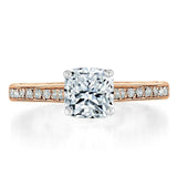 1.00ct Cushion Cut Moissanite Engagement Ring, Classic Style, Available in White Gold, Platinum, Rose Gold or Yellow Gold