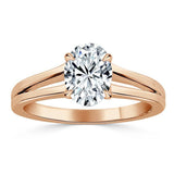 Lab-Diamond Oval Cut Engagement Ring, Classic Style with Split Shank, Choose Your Stone Size and Metal