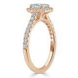 Lab-Diamond Asscher Cut Engagement Ring, Classic Halo, Choose Your Stone Size and Metal