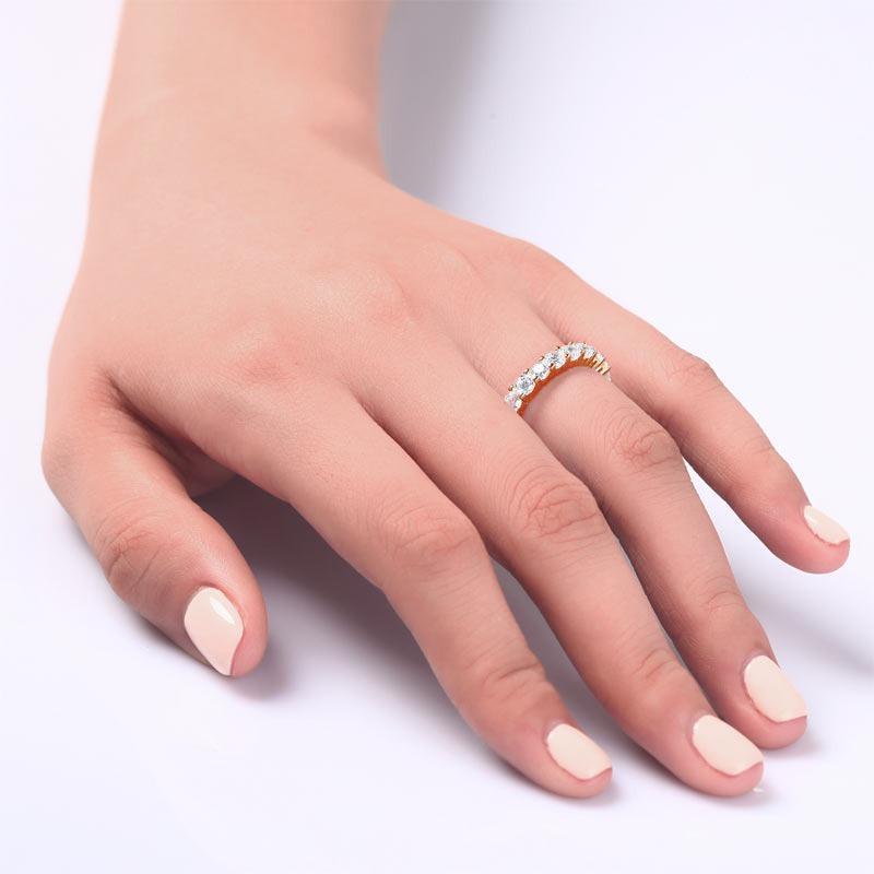 2.25ct Daimond Eternity Ring, 3.00mm Round Cut, 925 Sterling Silver, Rose Gold Plated