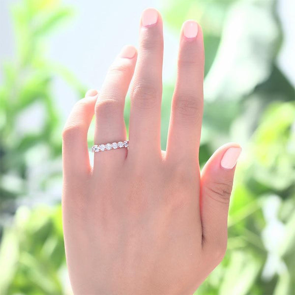 2.25ct Daimond Eternity Ring, 3.00mm Round Cut, 925 Sterling Silver, Rose Gold Plated