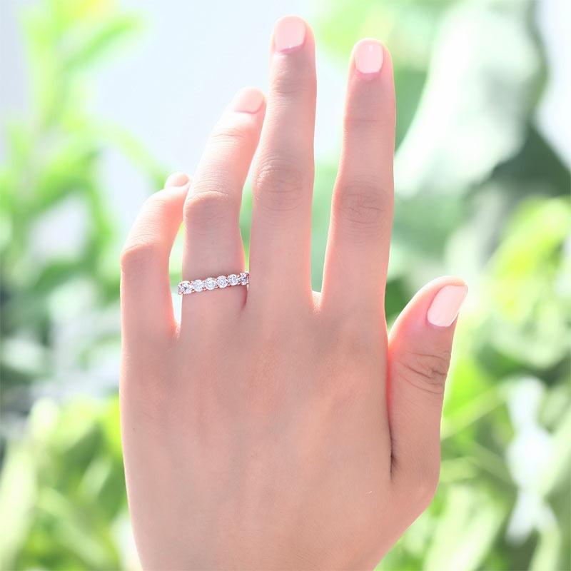 2.25ct Daimond Eternity Ring, 3.00mm Round Cut, 925 Sterling Silver, Rose Gold Plated