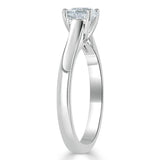 0.75ct Asscher Cut Moissanite Engagement Ring, Classic Style,  Available in White Gold, Platinum, Rose Gold or Yellow Gold