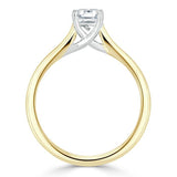 Lab-Diamond Asscher Cut Moissanite Engagement Ring, Classic Style, Choose Your Stone Size and Metal