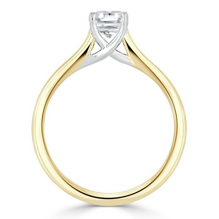 Lab-Diamond Asscher Cut Moissanite Engagement Ring, Classic Style, Choose Your Stone Size and Metal