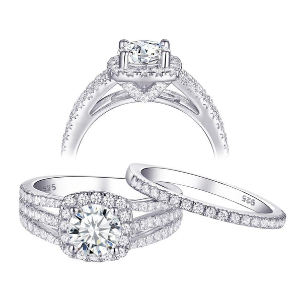 1.80ct Round Cut Engagement Ring, Bridal Ring Set, 925 Sterling Silver