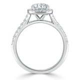 1.45ct Pear Cut Moissanite Engagement Ring, Classic Halo, Available in White Gold, Platinum, Rose Gold or Yellow Gold