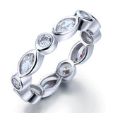 1.50ct Marquise Cut, Full Diamond Eternity Ring, 925 Sterling Silver
