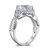 3.00ct Diamond Twist Engagement Ring, Round Brilliant Cut, 925 Silver
