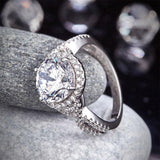 3.00ct Diamond Twist Engagement Ring, Round Brilliant Cut, 925 Silver