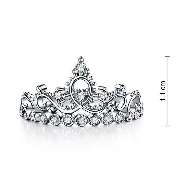 0.30ct Princess Crown, Diamond Eternity Ring, 925 Sterling Silver