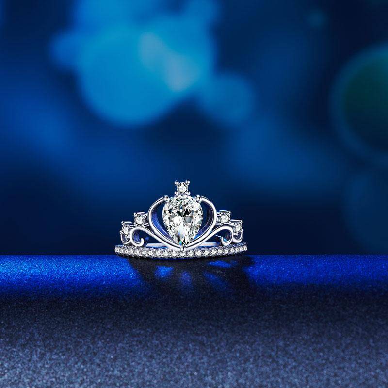 1.00ct Pear Cut Diamond, Princess Crown, Eternity Ring