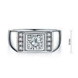 1.00ct Men's Wedding Band Set In Solid Sterling Silver 925