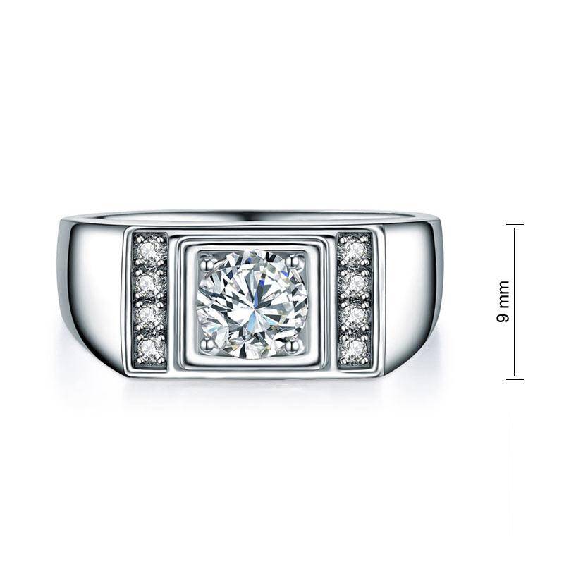 1.00ct Men's Wedding Band Set In Solid Sterling Silver 925