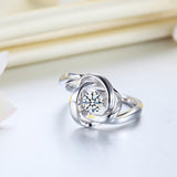 0.25ct Contemporary Spinning Diamond Ring, Round Cut, 925 Silver