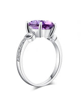 3.50ct Oval Cut Amethyst Engagement Ring, Available in 14kt or 18kt White, Yellow or Rose Gold