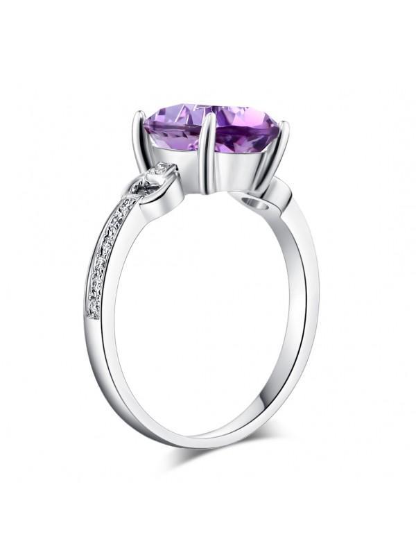 3.50ct Oval Cut Amethyst Engagement Ring, Available in 14kt or 18kt White, Yellow or Rose Gold