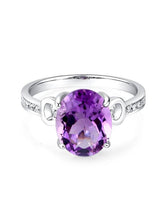 3.50ct Oval Cut Amethyst Engagement Ring, Available in 14kt or 18kt White, Yellow or Rose Gold