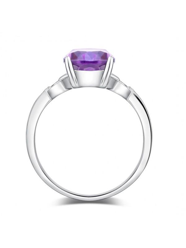 3.50ct Oval Cut Amethyst Engagement Ring, Available in 14kt or 18kt White, Yellow or Rose Gold