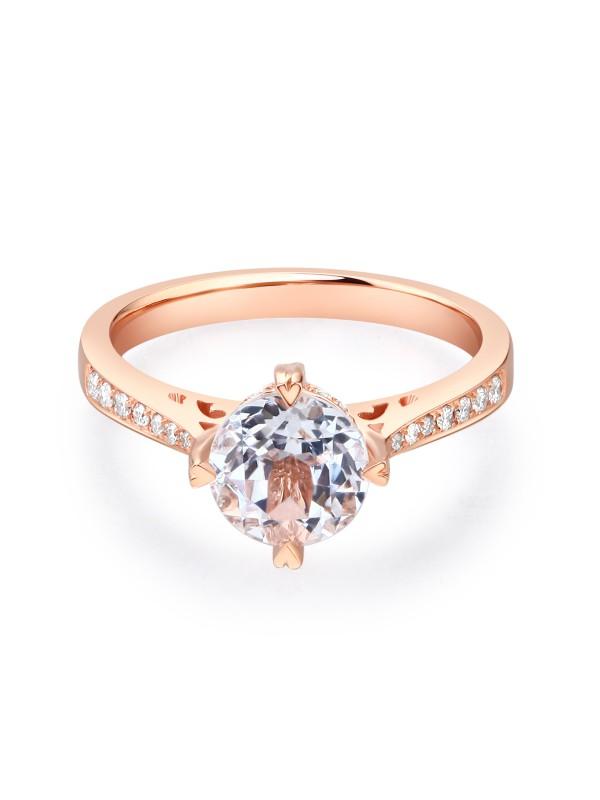 1.20ct Rose Gold, White Topaz Enagagement Ring, Available in 14kt or 18Kt White, Yellow or Rose Gold
