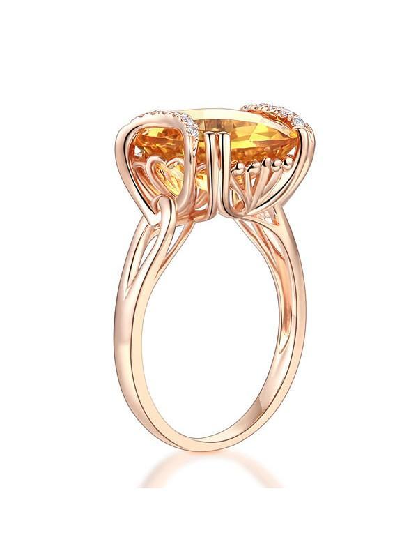 6.00ct Cushion Cut Luxury Citrine Dress Ring, Available in 14kt or 18kt Rose, Yellow or White Gold