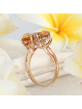 6.00ct Cushion Cut Luxury Citrine Dress Ring, Available in 14kt or 18kt Rose, Yellow or White Gold