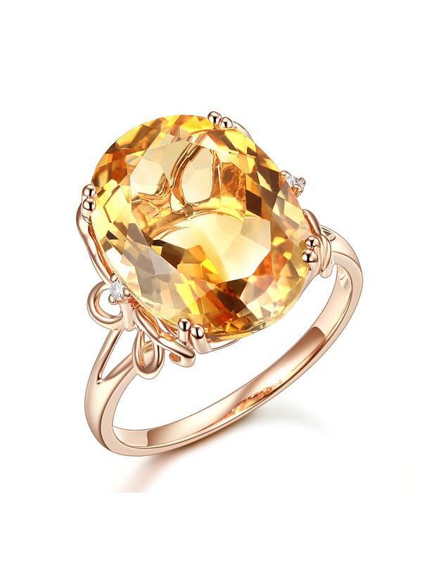 8.20ct Oval Cut Luxury Citrine Dress Ring, Available in 14kt or 18kt Rose, Yellow or White Gold