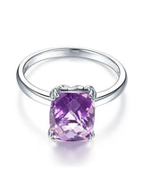 3.20ct Cushion Cut Amethyst Engagement Ring, Available in 14kt or 18kt White, Yellow or Rose Gold