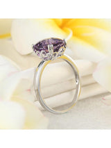 3.20ct Cushion Cut Amethyst Engagement Ring, Available in 14kt or 18kt White, Yellow or Rose Gold