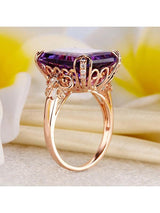 10.50ct Rose Gold, Cushion Cut Luxury Amethyst Dress Ring, Available in 14kt or 18kt Rose, Yellow or White Gold